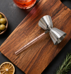 Jigger | Copper finish Stainless Steel | 3x1x7" | Cocktail Measure | Bar Tool