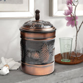 Stainless Steel Canister with Rubber Seal Lid | Antique Copper Finish | Beautiful Food Storage Container for Kitchen Counter, Tea, Sugar, Coffee, Caddy, Flour Canister