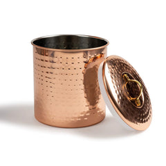 Stainless Steel Canister with Rubber Seal Lid | Hammered Copper Finish | Beautiful Food Storage Container for Kitchen Counter, Tea, Sugar, Coffee, Caddy, Flour Canister