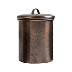 Etached Stainless Steel Canister with Rubber Seal Lid | Antique Copper Finish | Beautiful Food Storage Container for Kitchen Counter, Tea, Sugar, Coffee, Caddy, Flour Canister