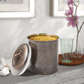 Etached Stainless Steel Canister with Rubber Seal Lid | Antique Copper Finish | Beautiful Food Storage Container for Kitchen Counter, Tea, Sugar, Coffee, Caddy, Flour Canister