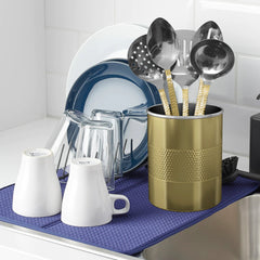Stainless Steel Utensils holder | Hammered Finish | 2 qt Kitchen Organizer