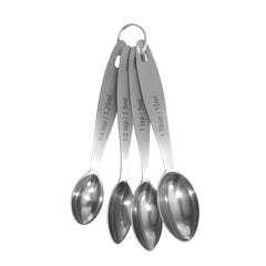 4-Piece Stainless Steel Measuring Spoon Set With Leveler For Cooking, Baking & Spices