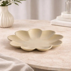 Decorative Petal Tray | Beige | Aluminum