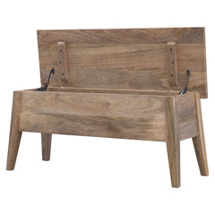Solid Wood Lid Up Storage Bench, Light Brown