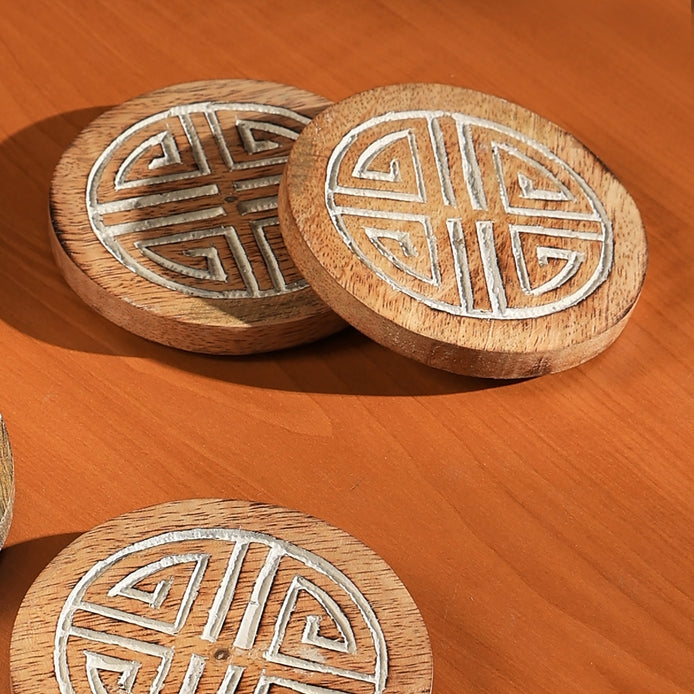 Wooden Coasters for Home & Office Use | Set of 4 | Stylish Drink Coasters