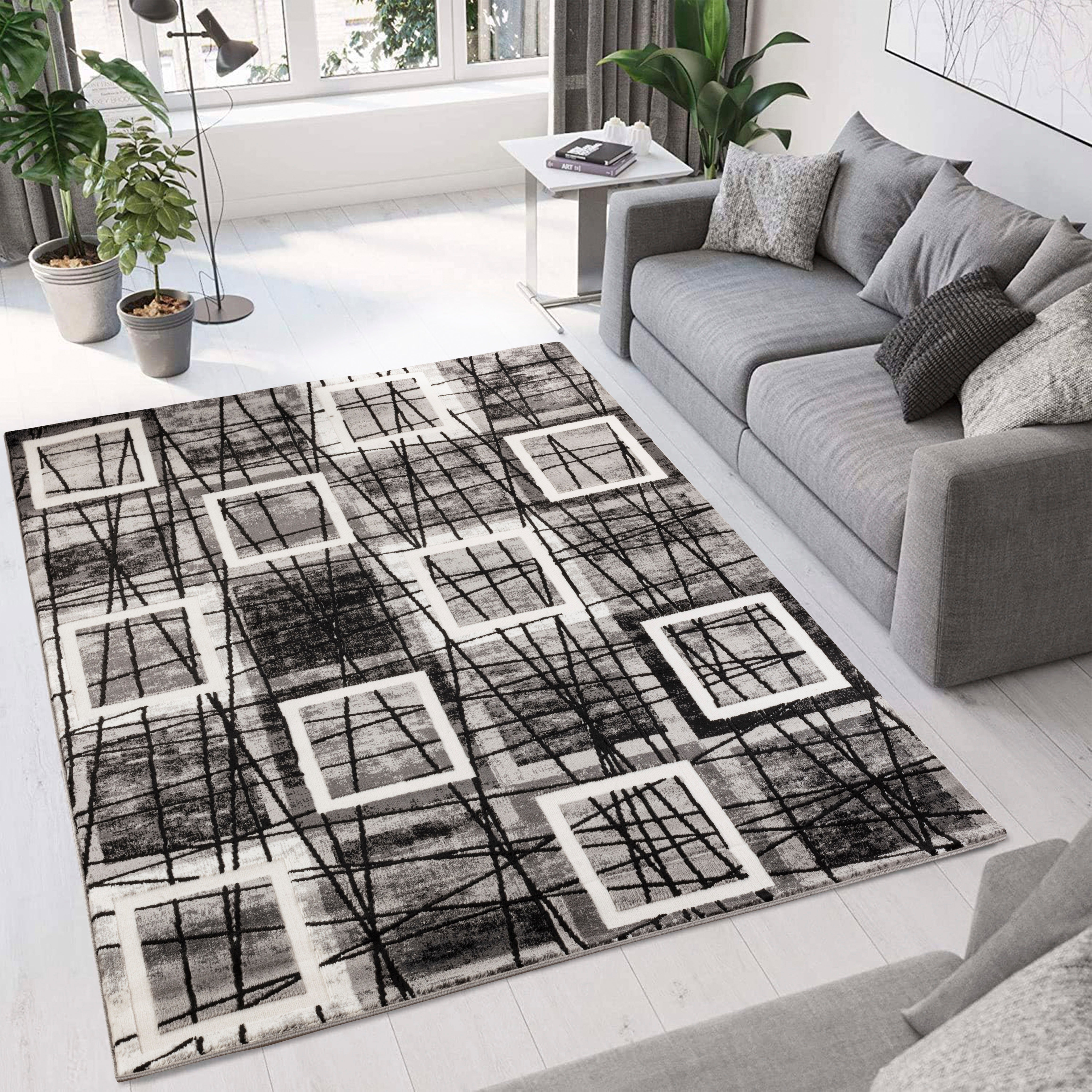Argon 9573 Area Rug Black/Grey