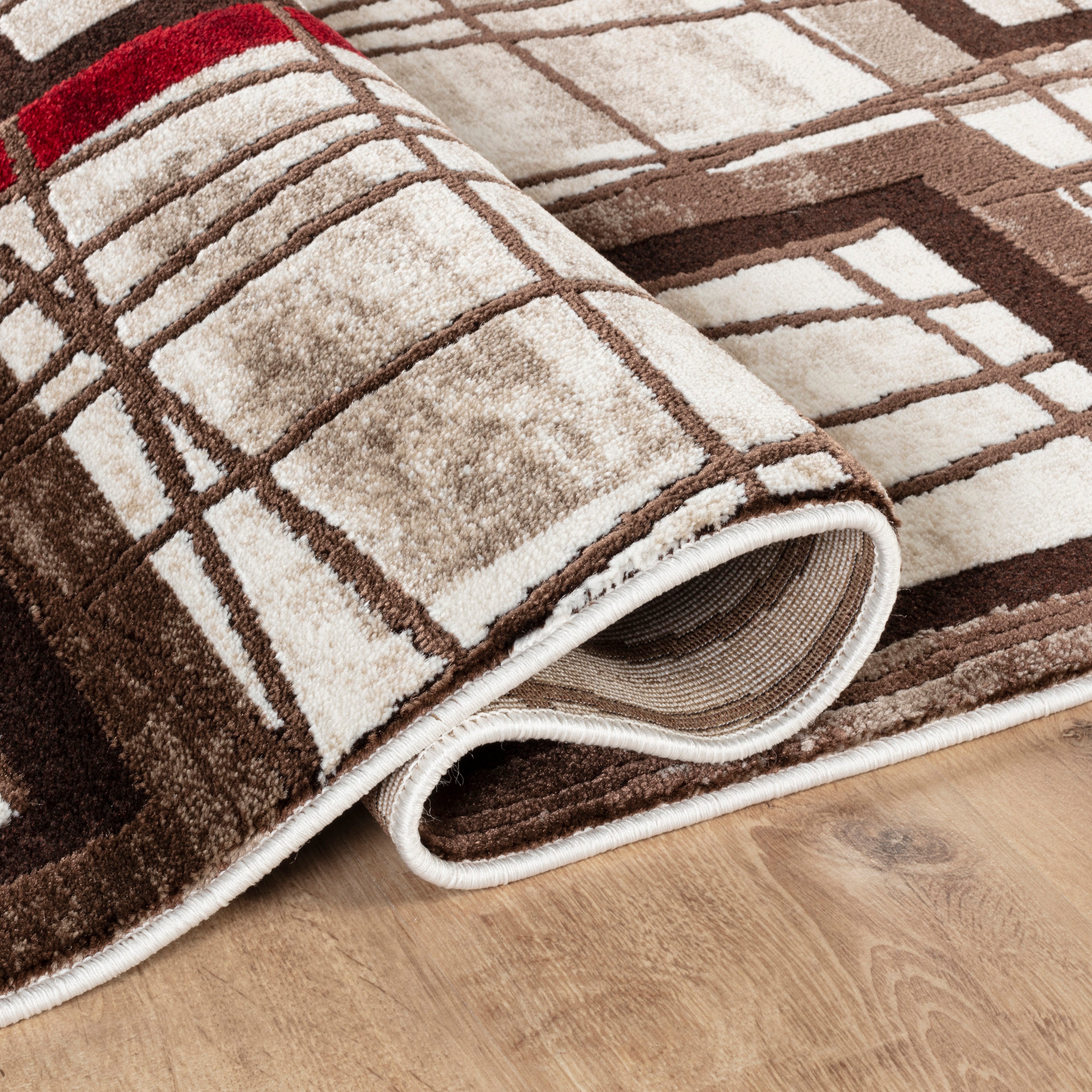 Argon 9573 Area Rug Burgundy/White