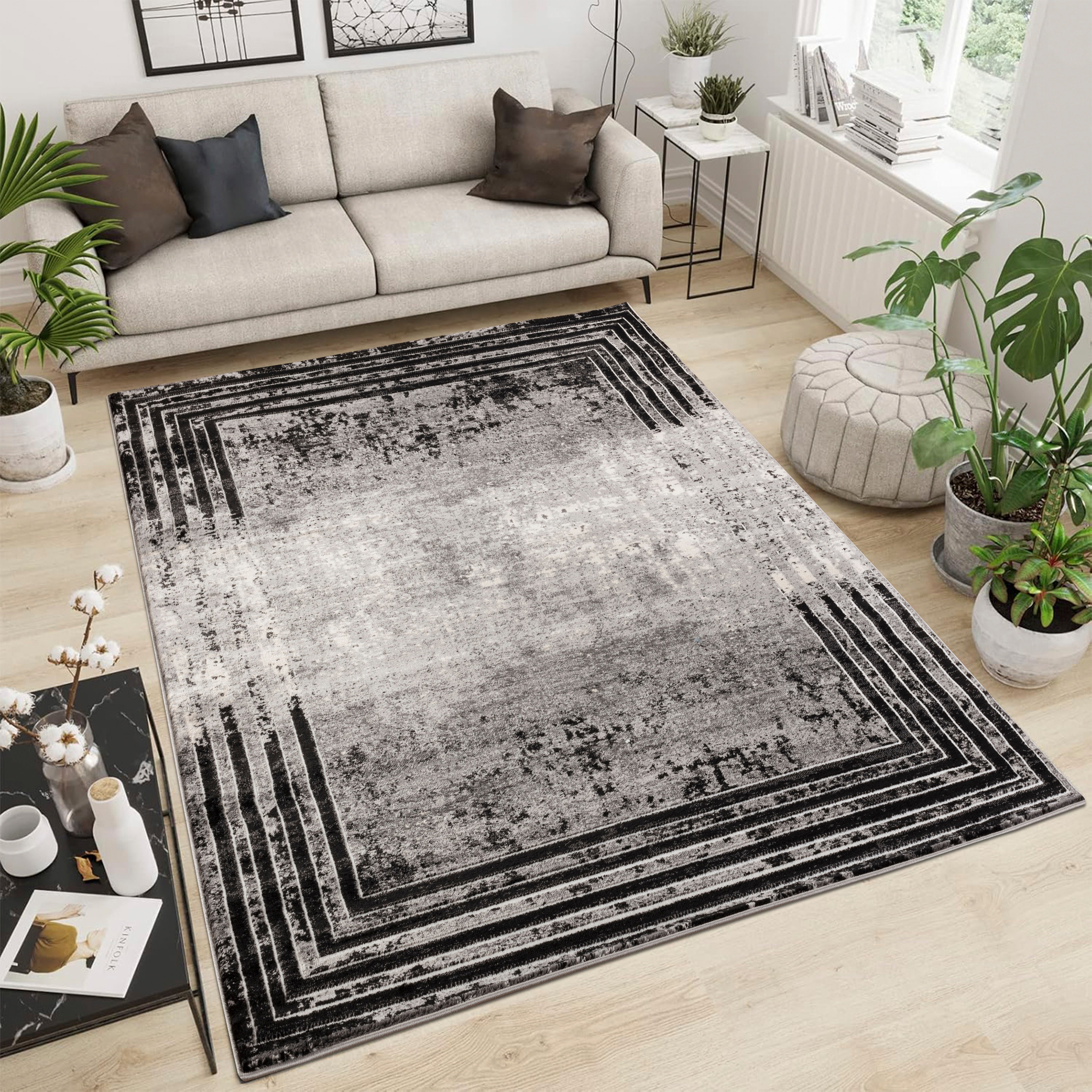 Argon 802 Area Rug Black/Grey