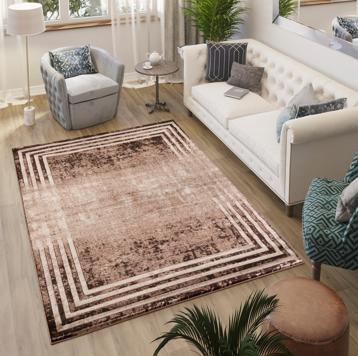 Argon 802 Area Rug L.Brown/L.Brown