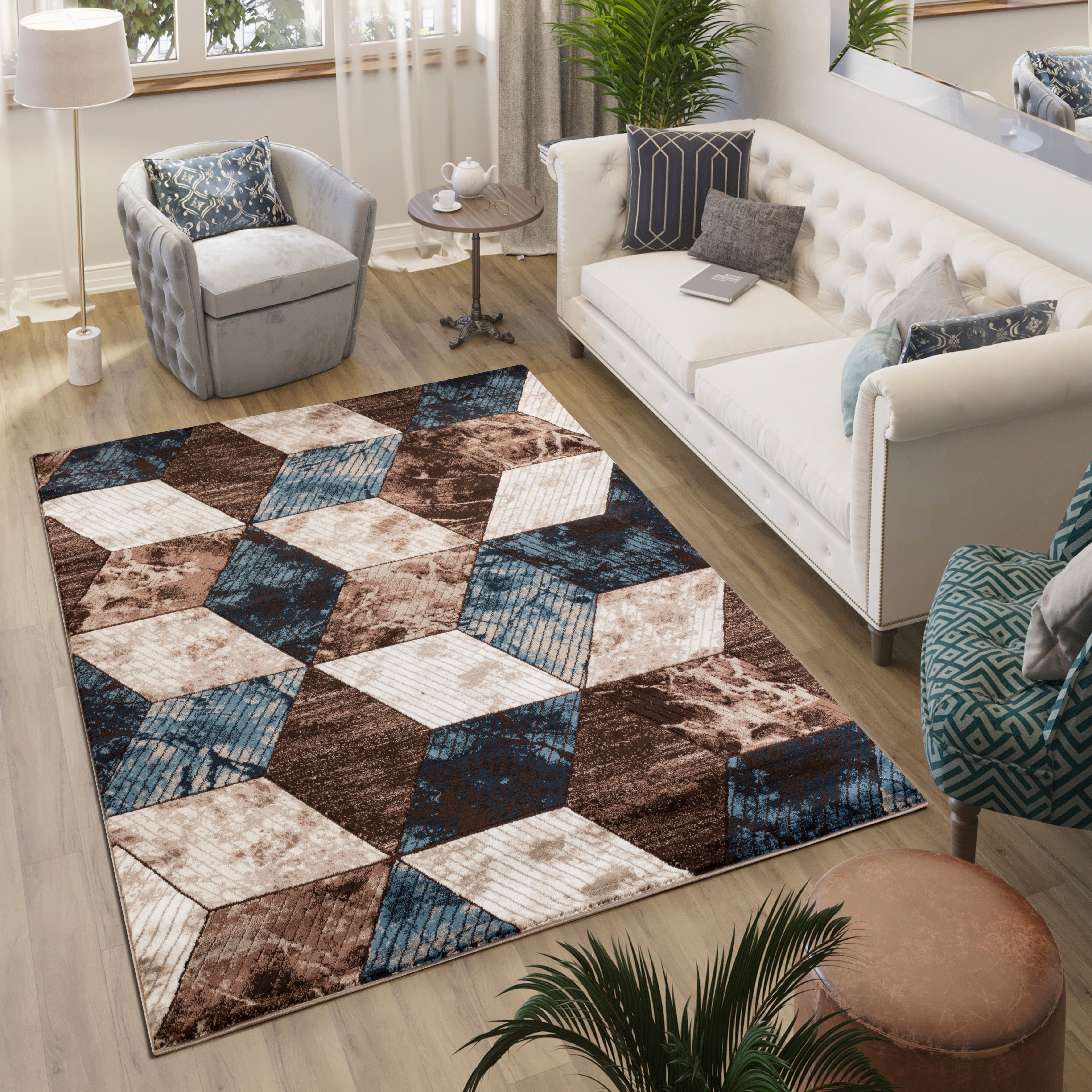 Argon 896 Area Rug Beige/Navy