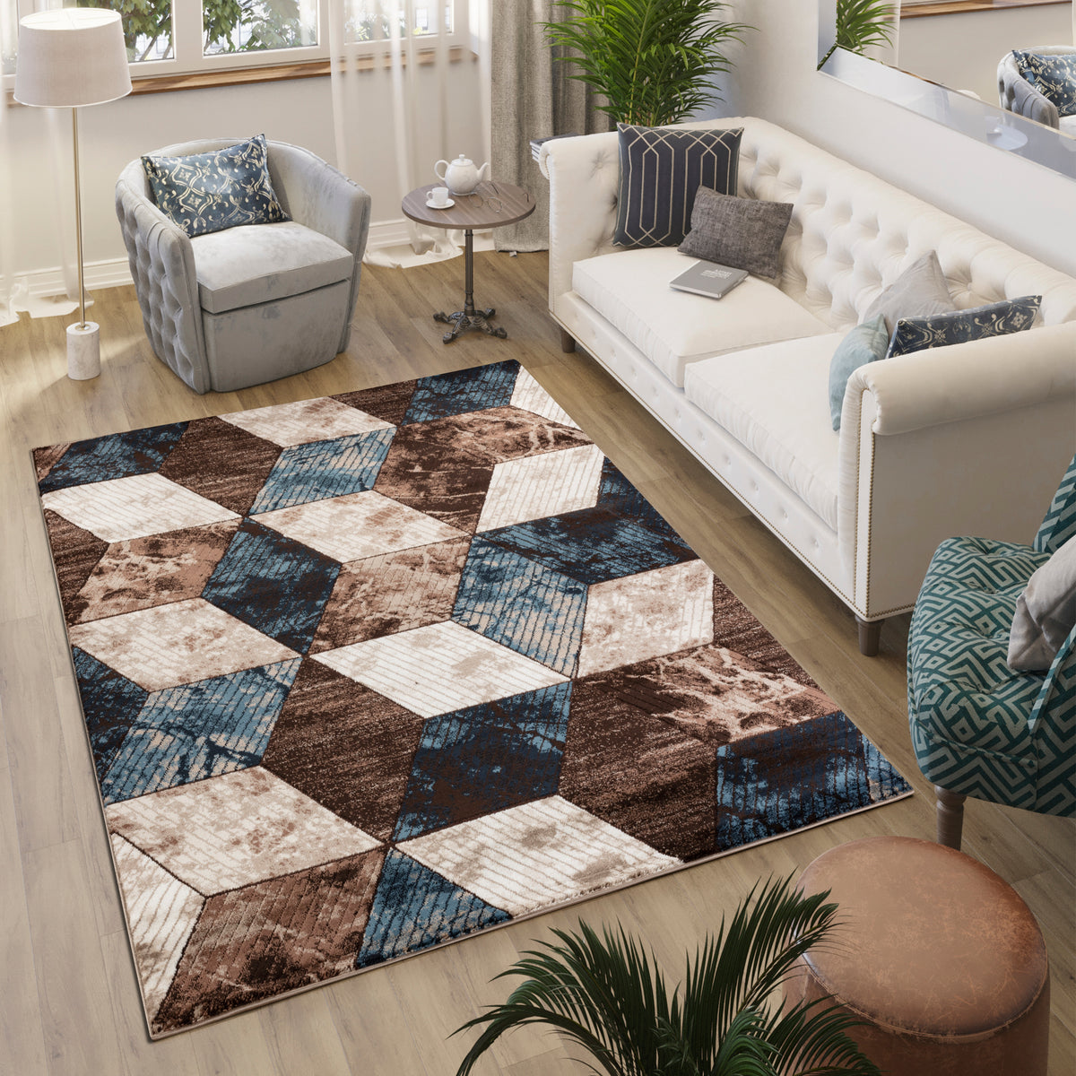 Argon 896 Area Rug Beige/Navy