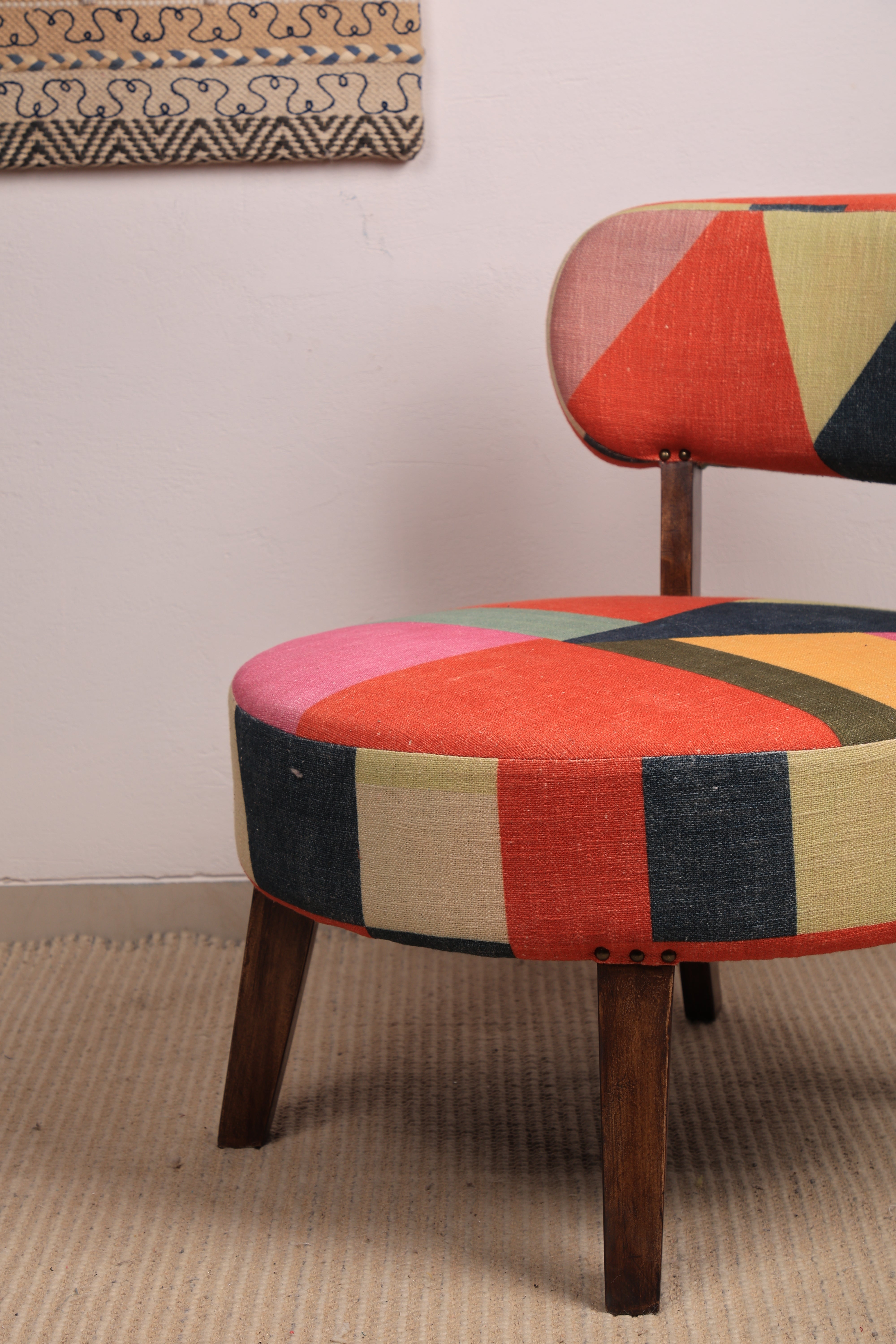 Rainbow Loom Round Chair | 25x27x29" | Cotton Fabric