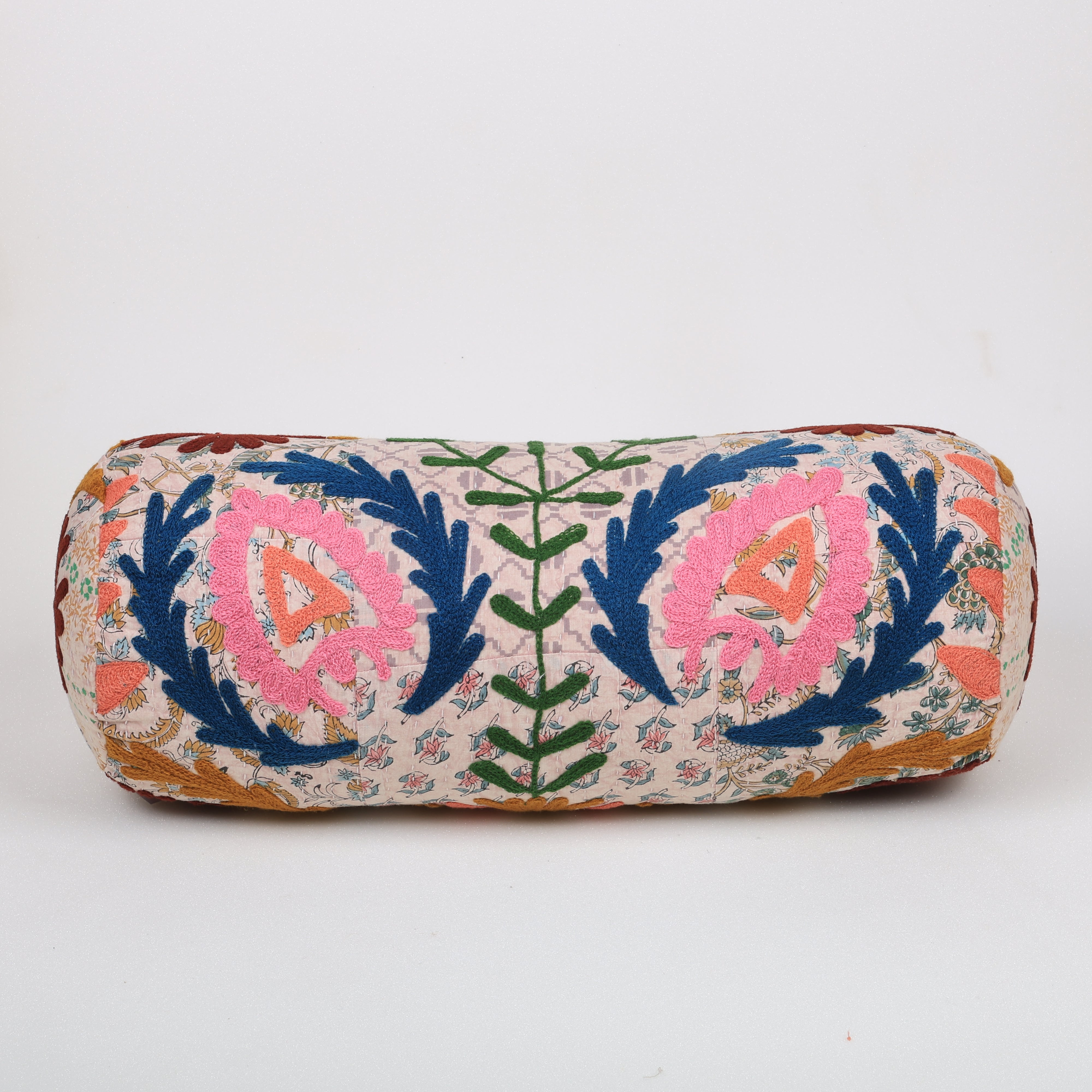 Kantha Charm Bolster | 21x8" | Cotton Fabric