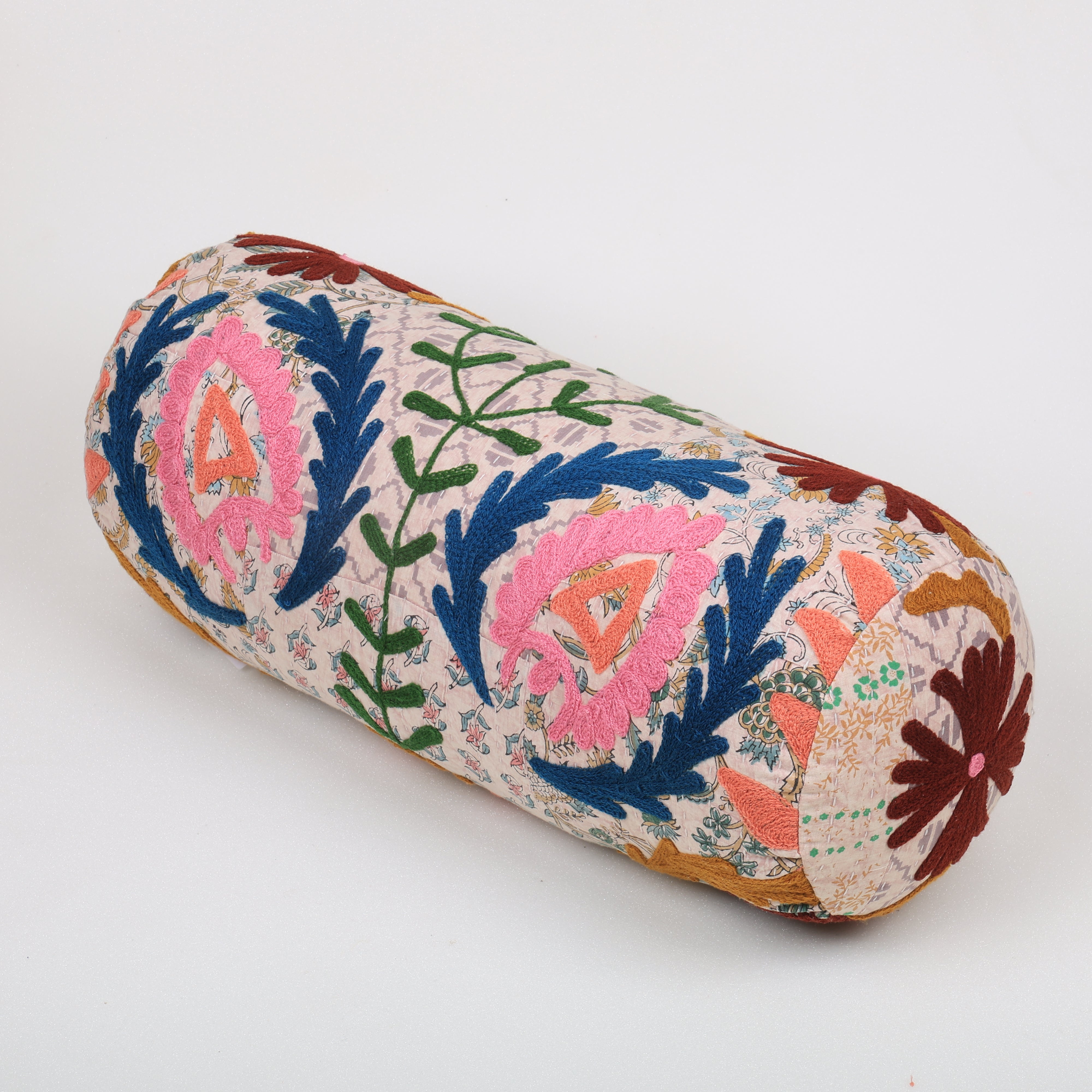 Kantha Charm Bolster | 21x8" | Cotton Fabric