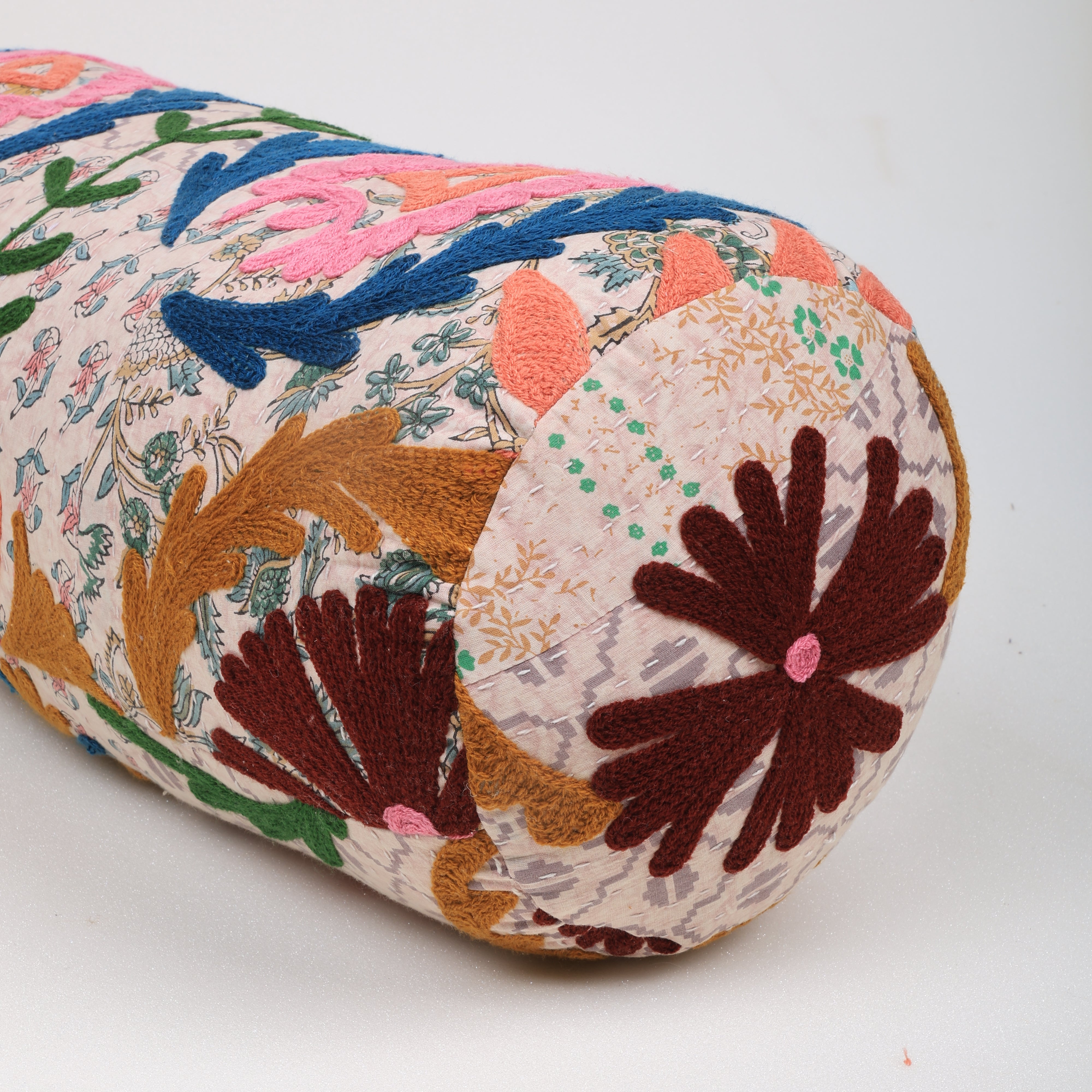 Kantha Charm Bolster | 21x8" | Cotton Fabric