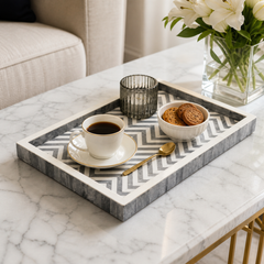 Wood Tray | Decorative Wooden Serving Tray | Elegant Home Décor Piece