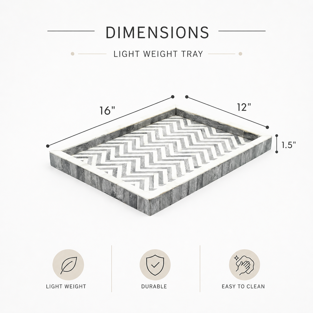 Wood Tray | Decorative Wooden Serving Tray | Elegant Home Décor Piece