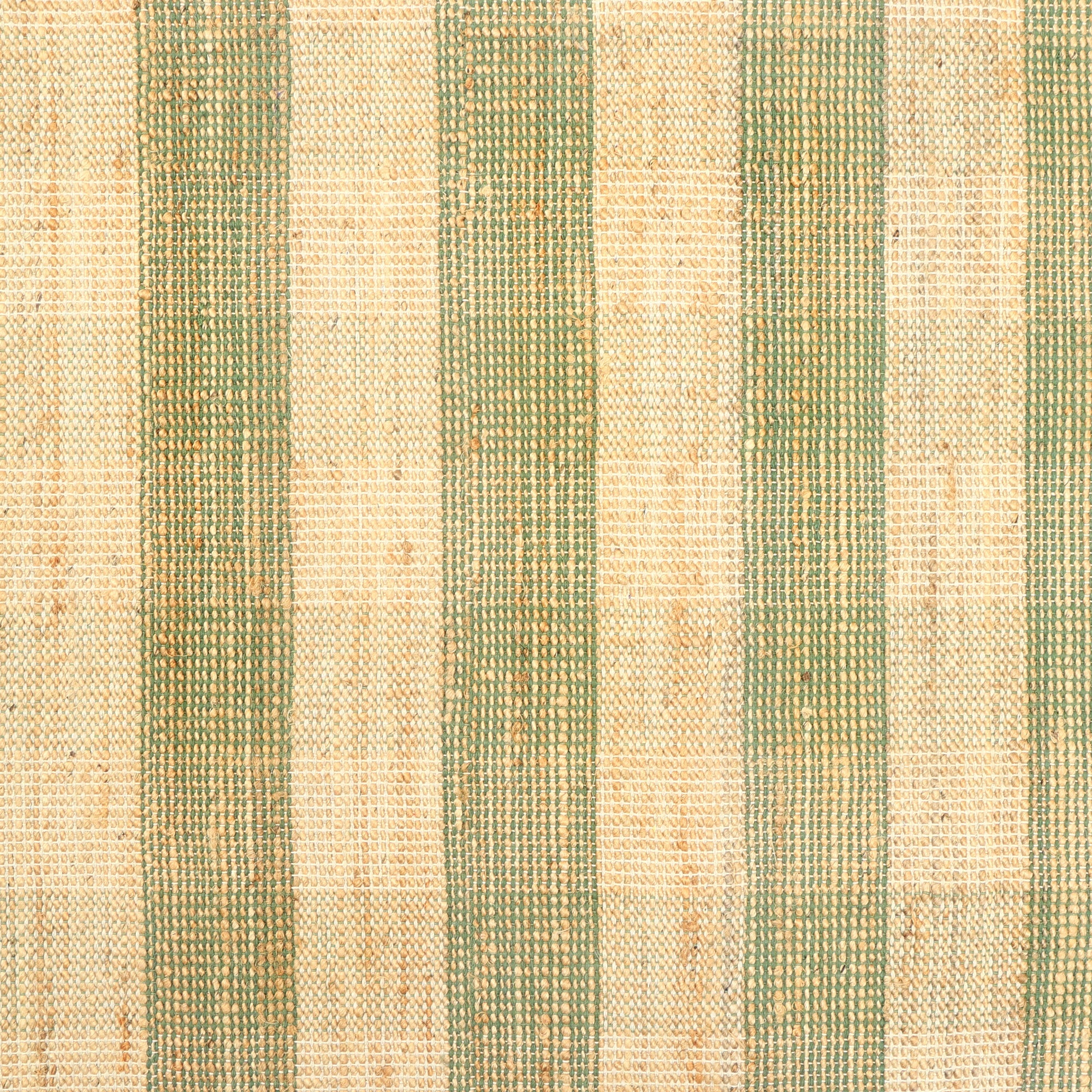Artisan Hand Woven Jute & Cotton Green Plaid Rug