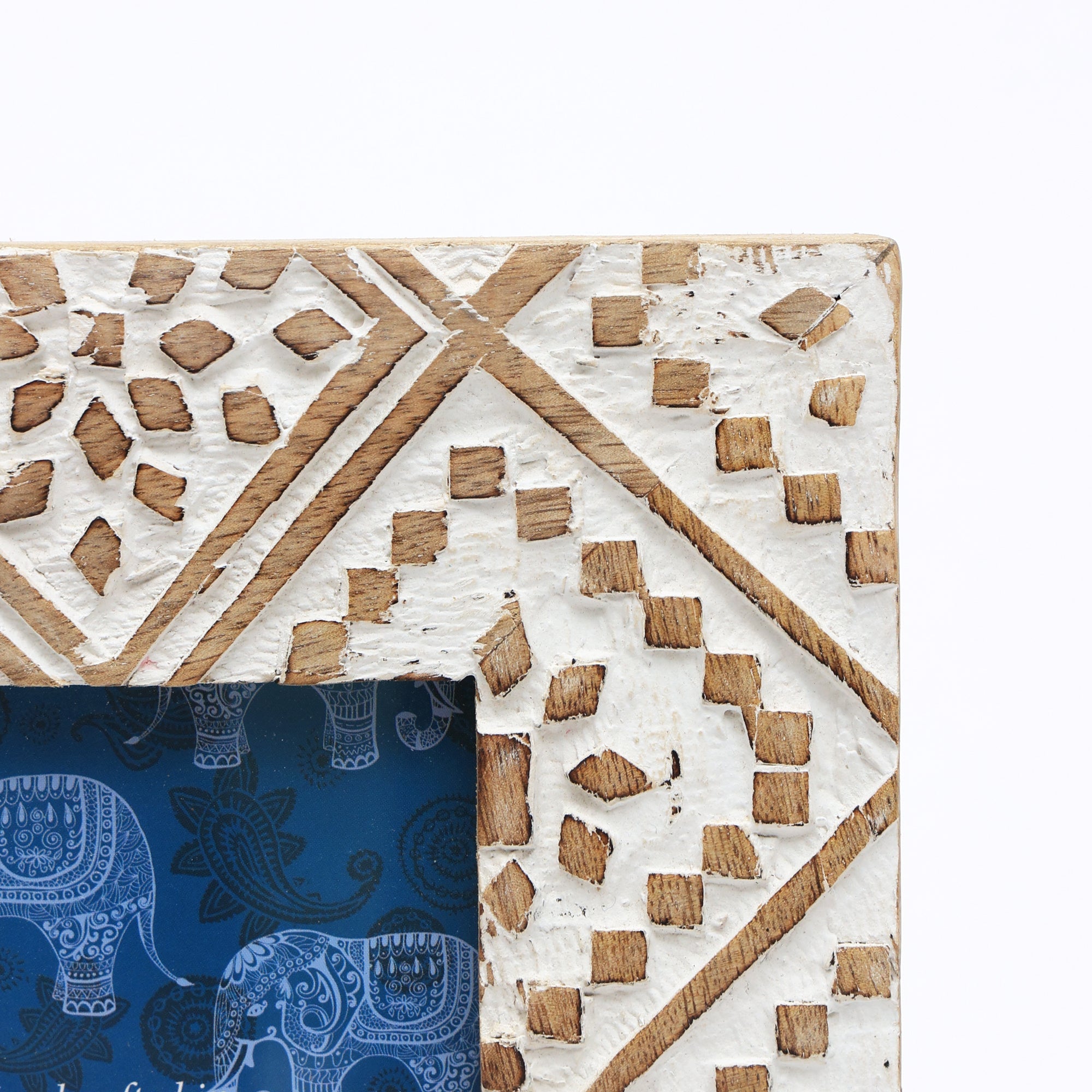 Decorative Photo Frame | Mango Wood | Whitewash - Elegant Design