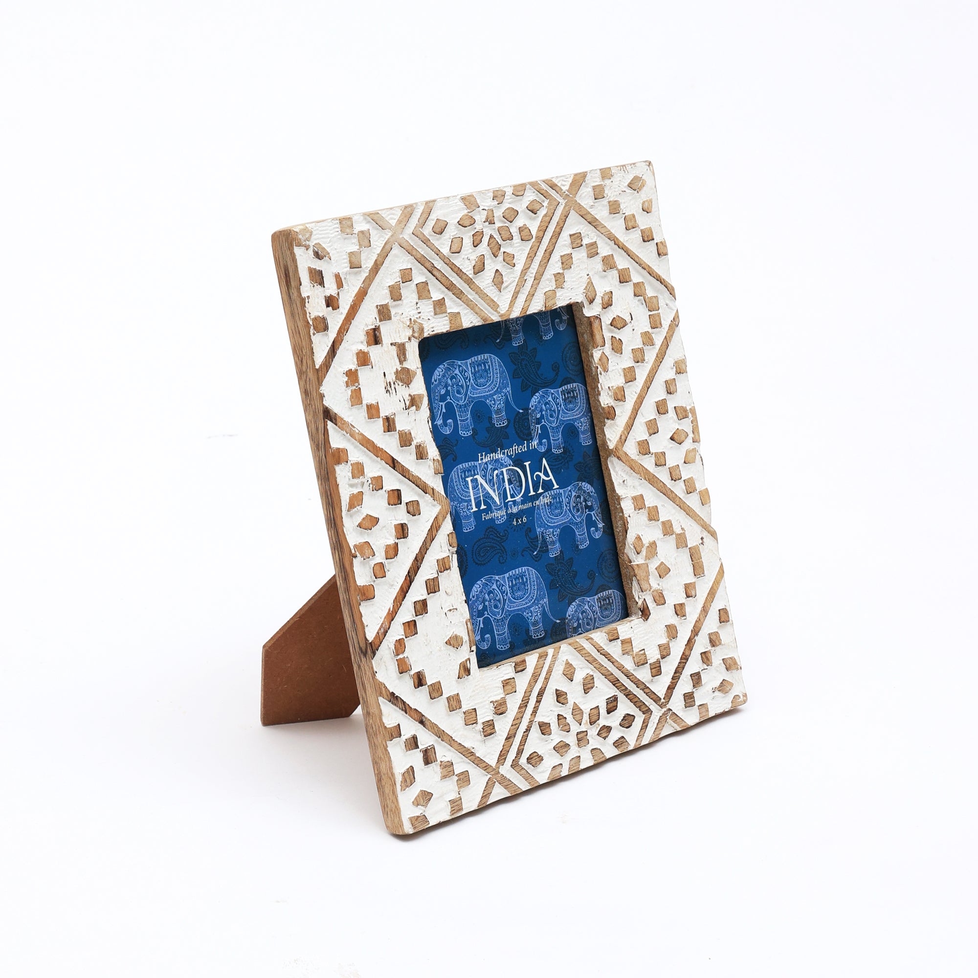 Decorative Photo Frame | Mango Wood | Whitewash - Elegant Design