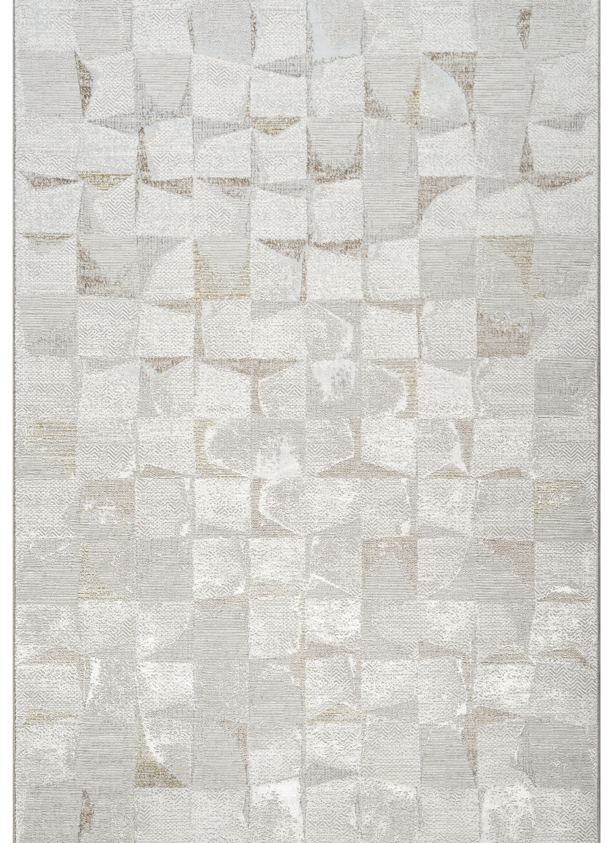 Modern Geometric Mosaic Tile Grey Area Rug & Runner – 60240 Grey