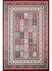 Traditional Persian Bakhtiari Garden Panel Red Area Rug, Runner & Round Rug – 4763 Red