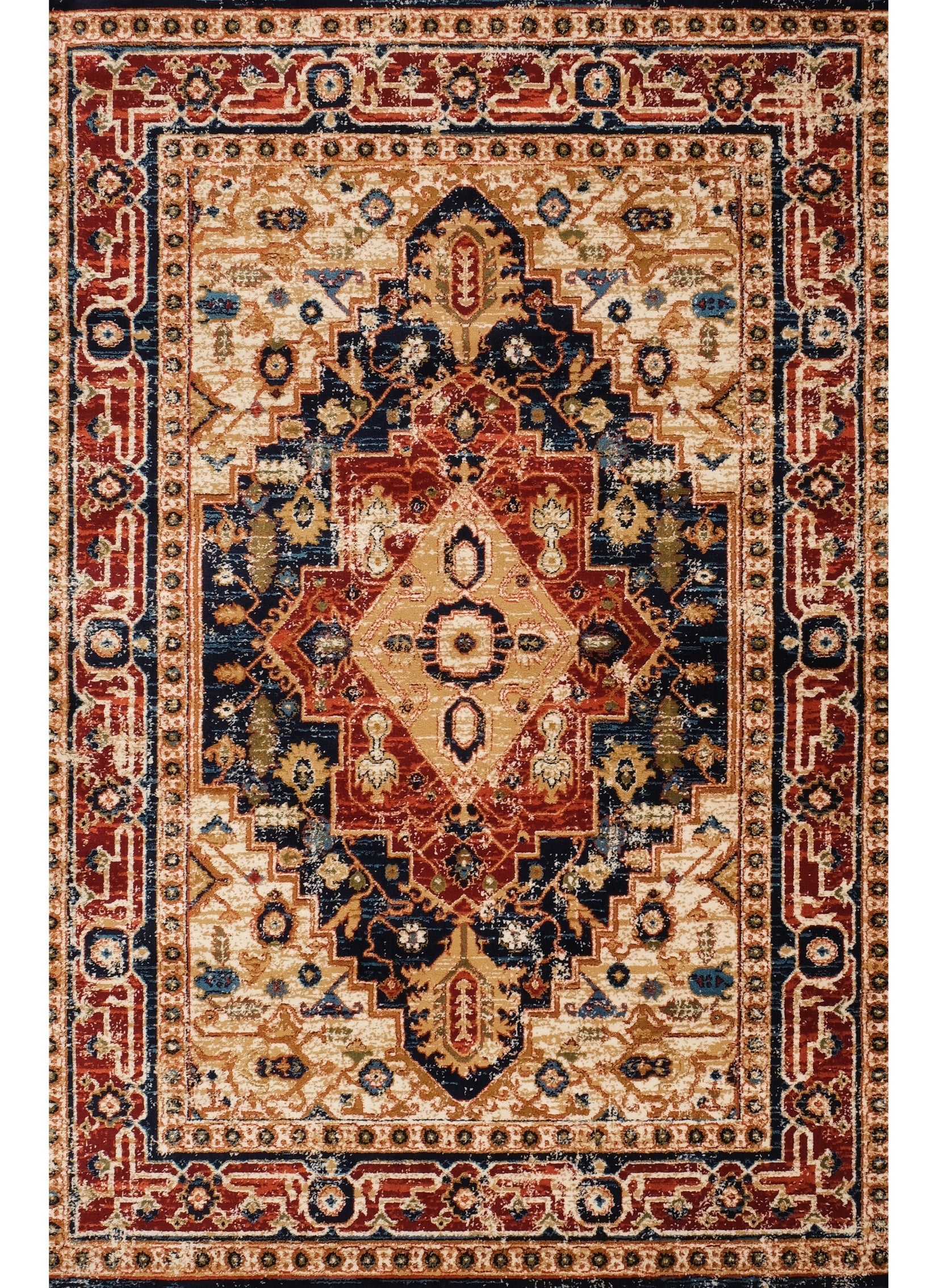 Mongolia 6083B Area Rug Navy/Navy