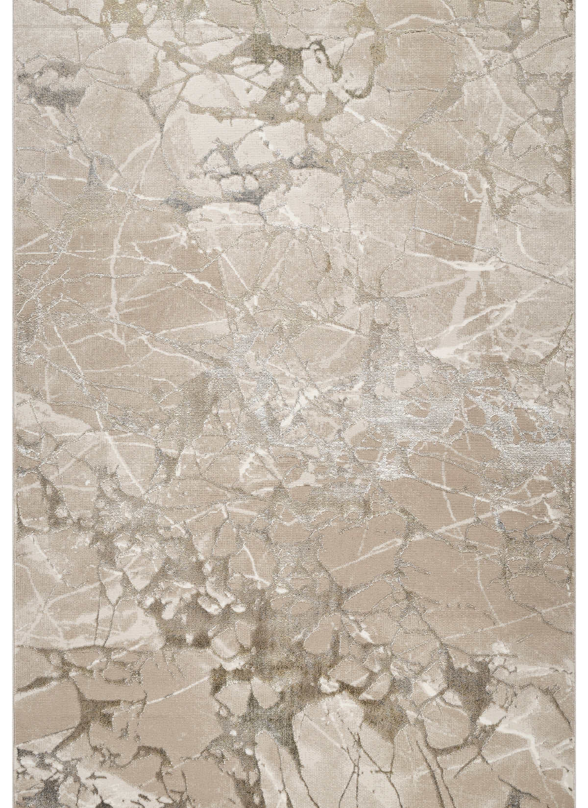 Modern Abstract Marble Crackle Beige Area Rug & Runner – O2979 Beige