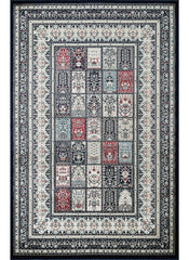 Traditional Persian Bakhtiari Garden Panel Navy Area Rug, Runner & Round Rug – 4763 Navy