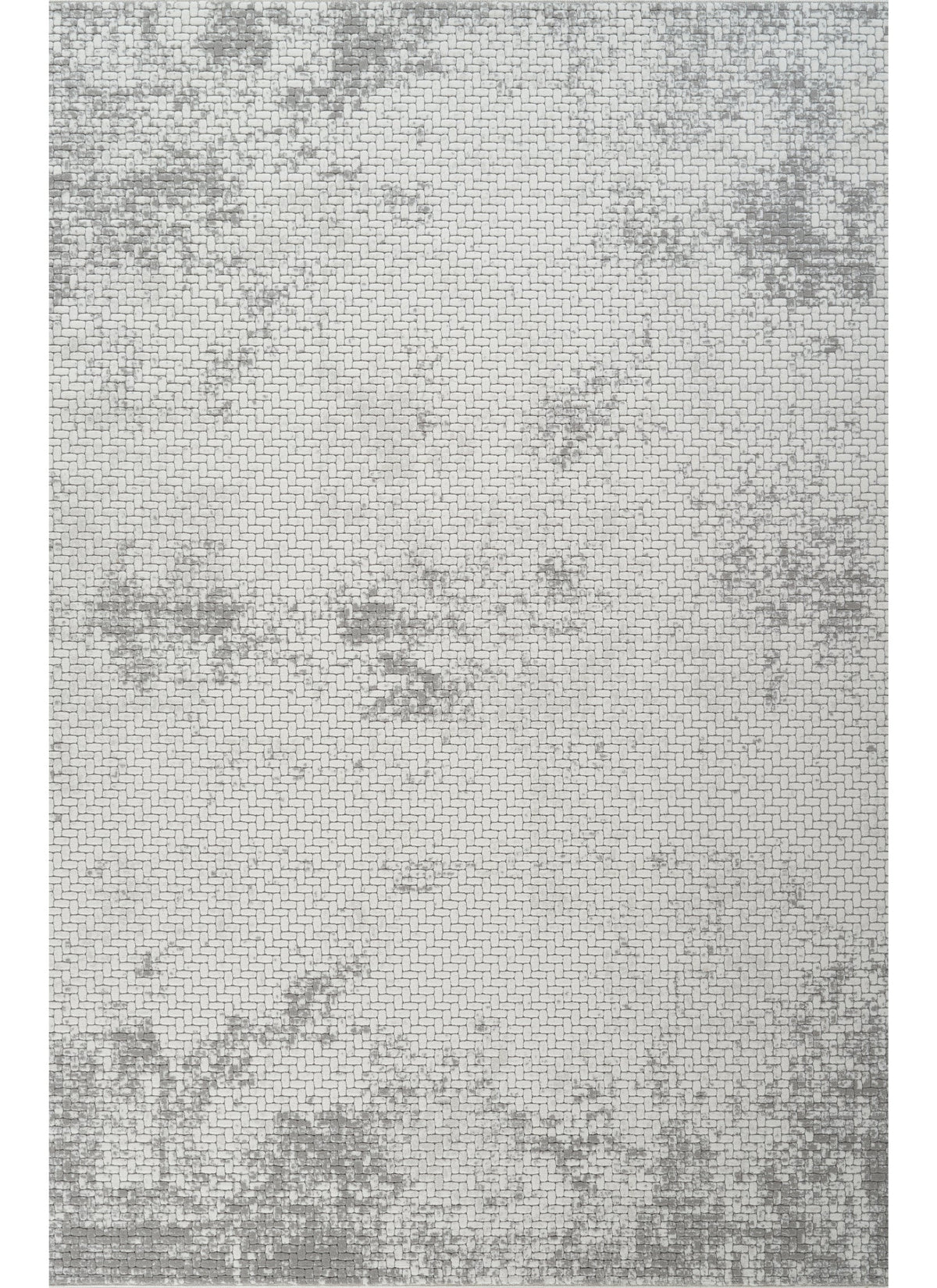 Modern Basketweave Textured Solid Cream & Grey Area Rug & Runner – BT321 Cream Grey