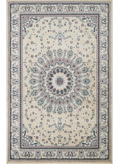 Traditional Persian Kerman Floral Medallion Beige Area Rug, Runner & Round Rug – 478 Beige