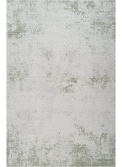Modern Basketweave Textured Solid Cream & Green Area Rug & Runner – BT321 Cream Green
