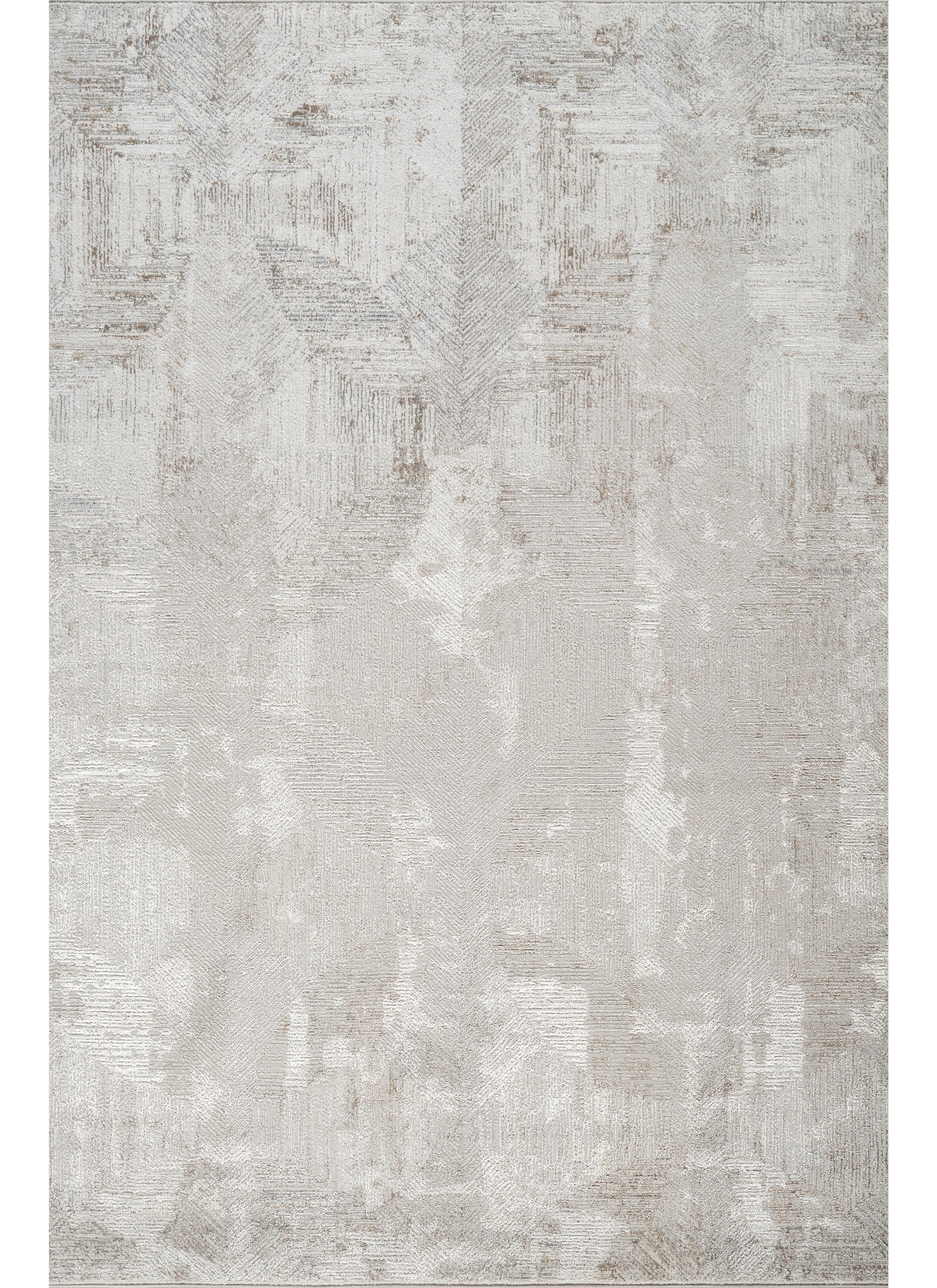 Modern Abstract Distressed Geometric Grey Area Rug & Runner – 60235 Grey