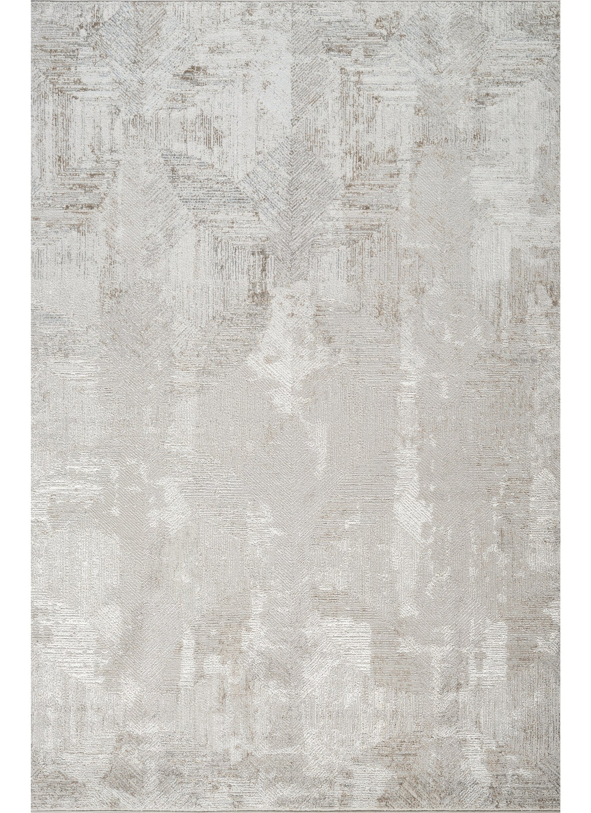 Modern Abstract Distressed Geometric Grey Area Rug & Runner – 60235 Grey