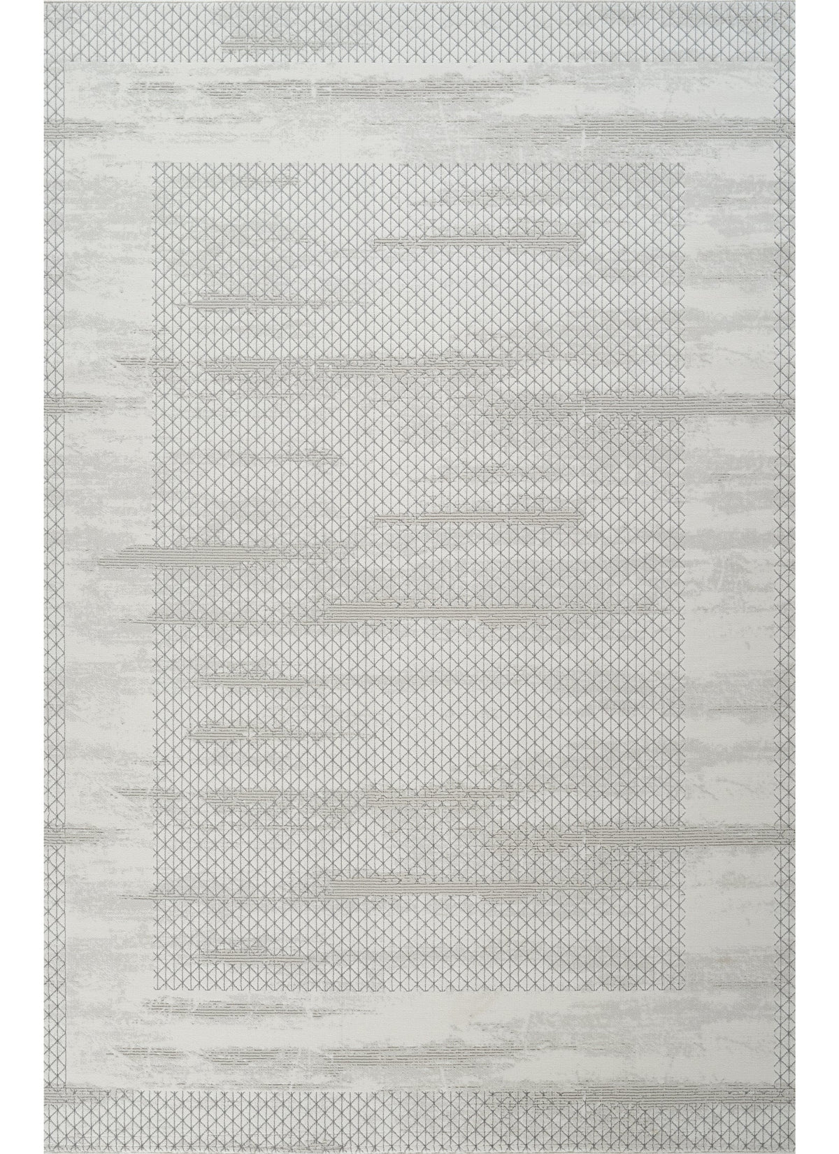 Modern Abstract Brushstroke Lattice Cream & Beige Area Rug & Runner – BT322 Cream Beige