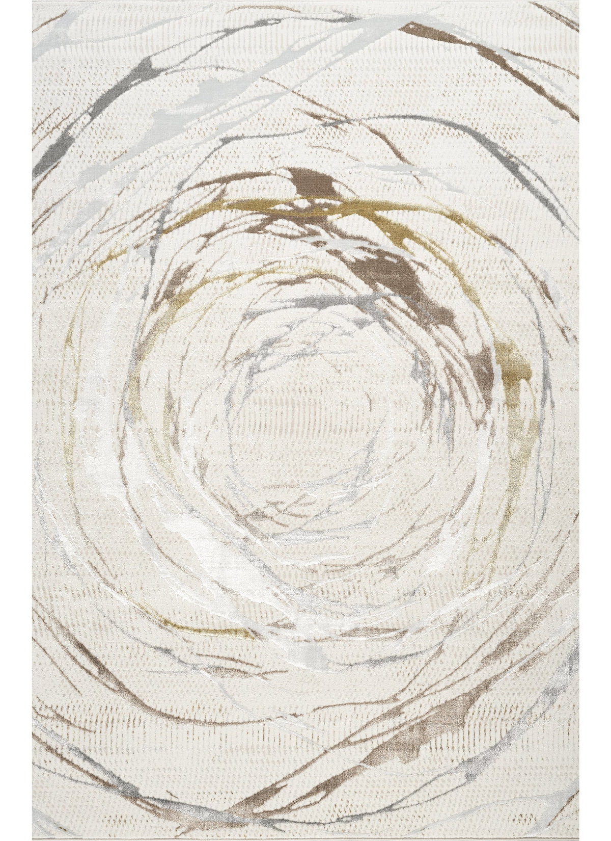 Modern Abstract Circular Swirl Grey Area Rug & Runner – 50103 Grey