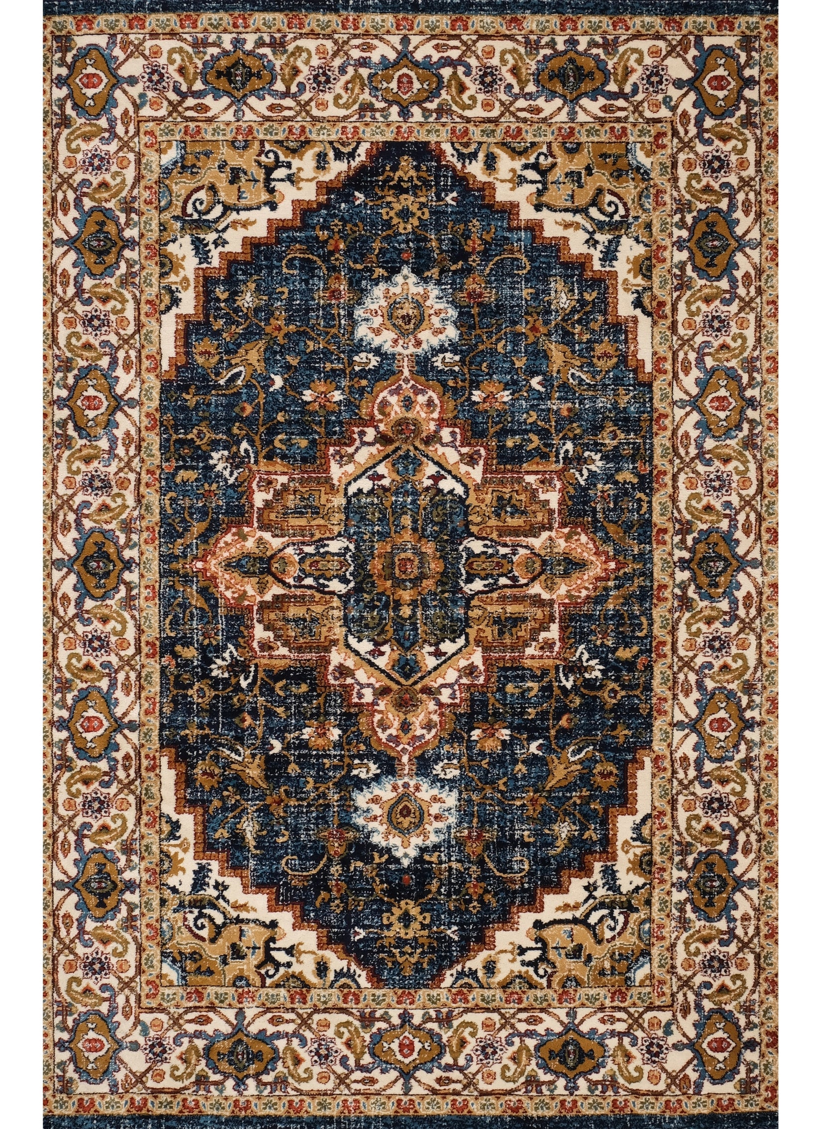 Mongolia 2987A Area Rug Navy/Navy