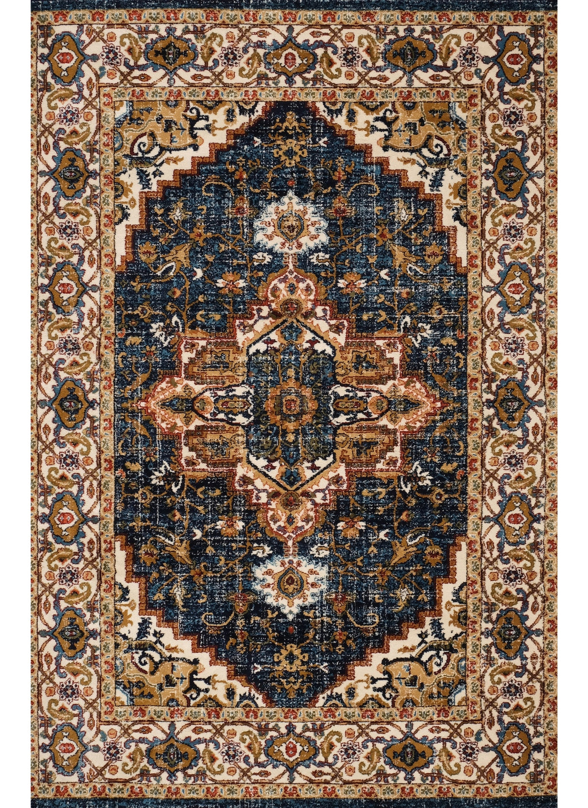 Mongolia 2987A Area Rug Navy/Navy