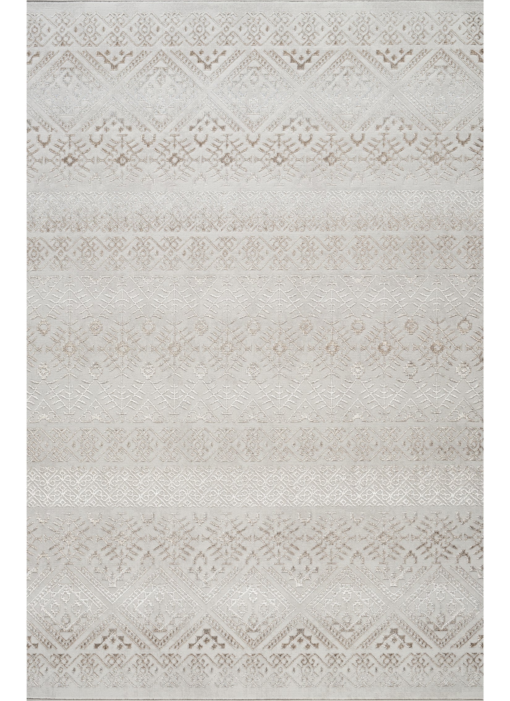 Modern Boho Tribal Diamond Stripe Grey Area Rug & Runner – G1631 Grey