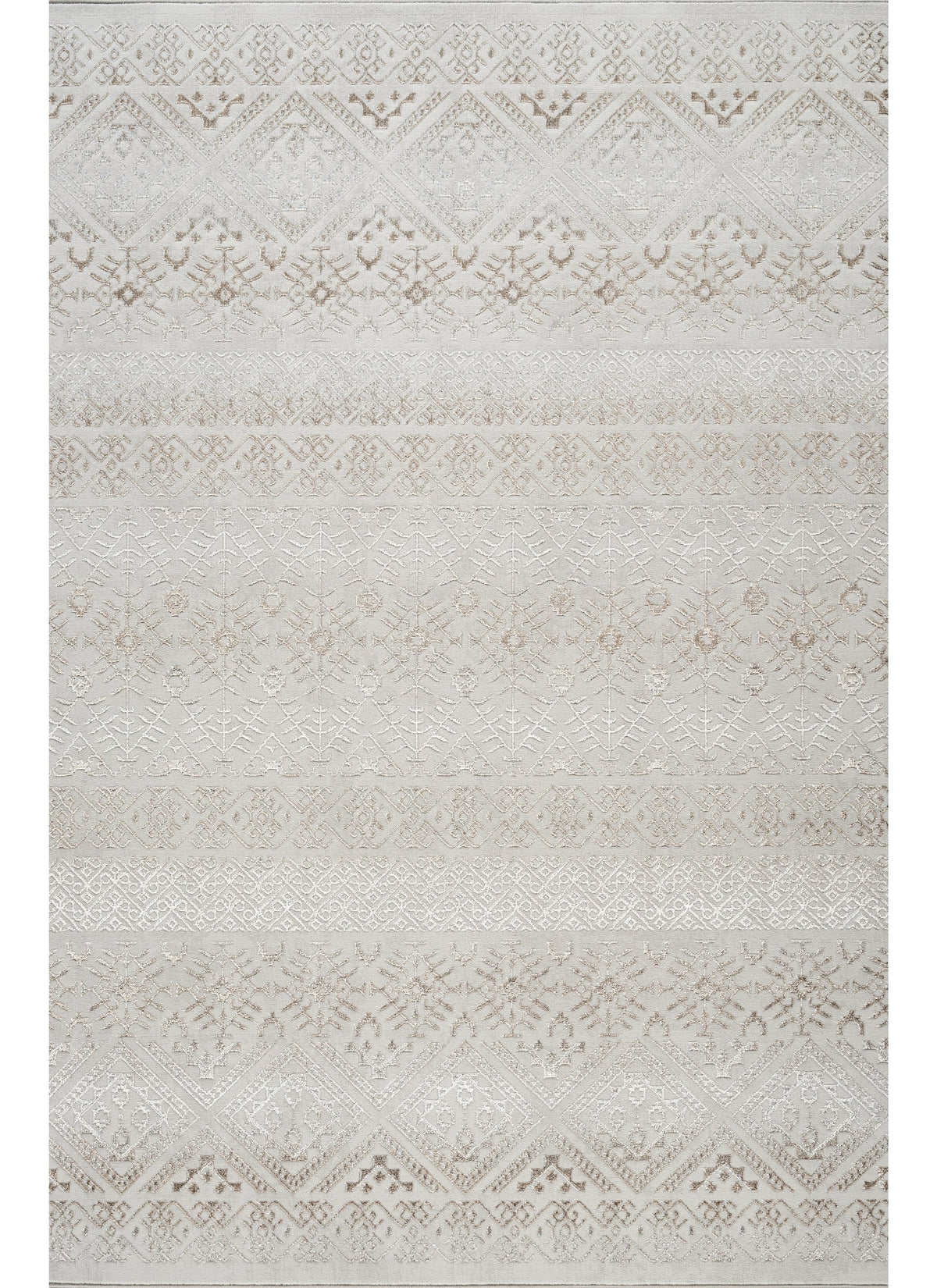 Modern Boho Tribal Diamond Stripe Grey Area Rug & Runner – G1631 Grey
