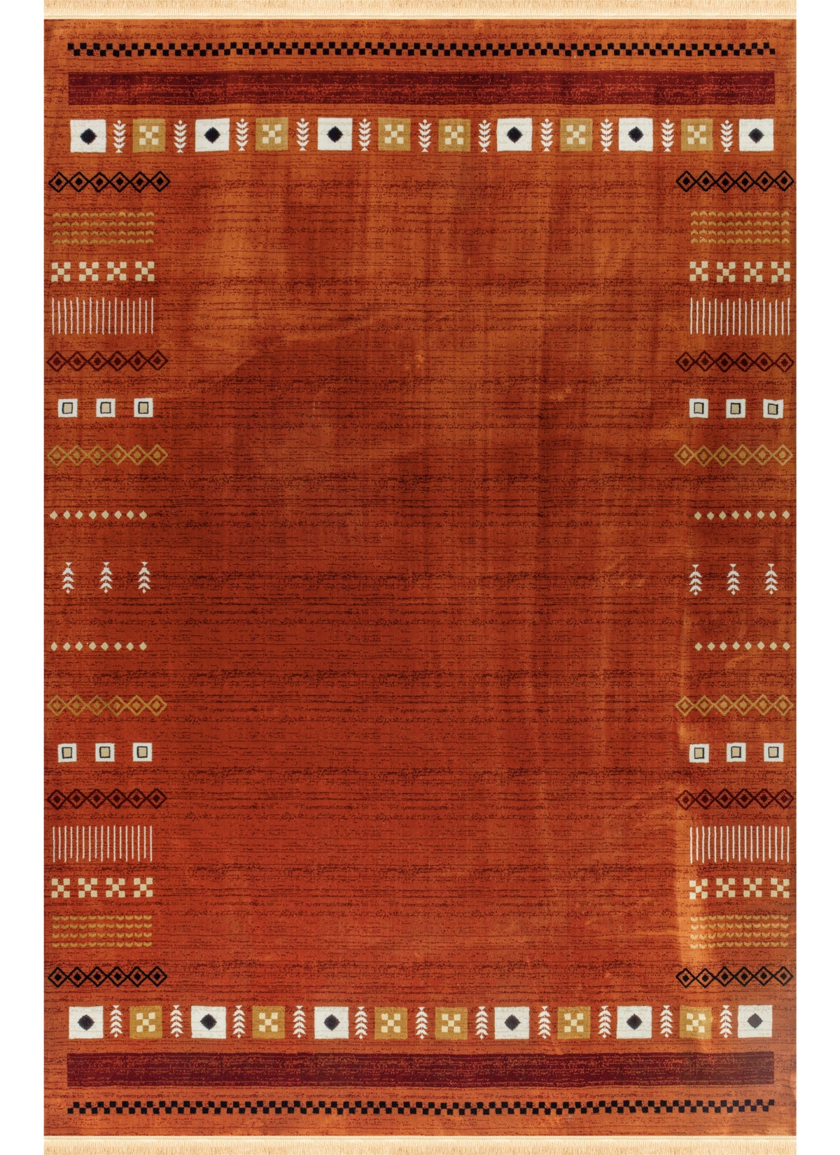 Modern Tribal Gabbeh Bordered Solid Rose Area Rug & Runner – B744A Rose