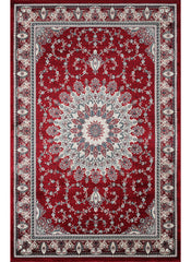 Traditional Persian Kerman Floral Medallion Red Area Rug, Runner & Round Rug – 478 Red