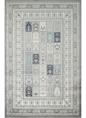 Traditional Persian Bakhtiari Garden Panel Grey Area Rug, Runner & Round Rug – 4763 Grey