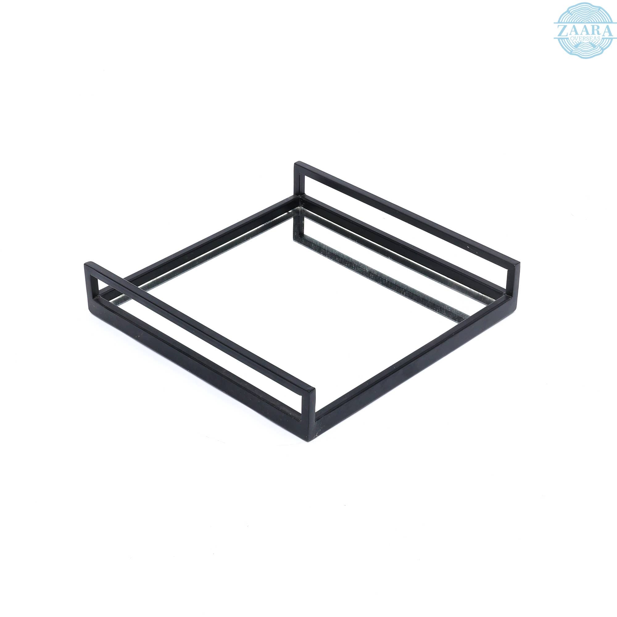 Glass Tray | Decorative Glass Square Tray | Set of 2 | Elegant Serving Set