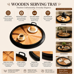 Wood Tray | Decorative Wooden Serving Tray | Stylish Home Décor Accent