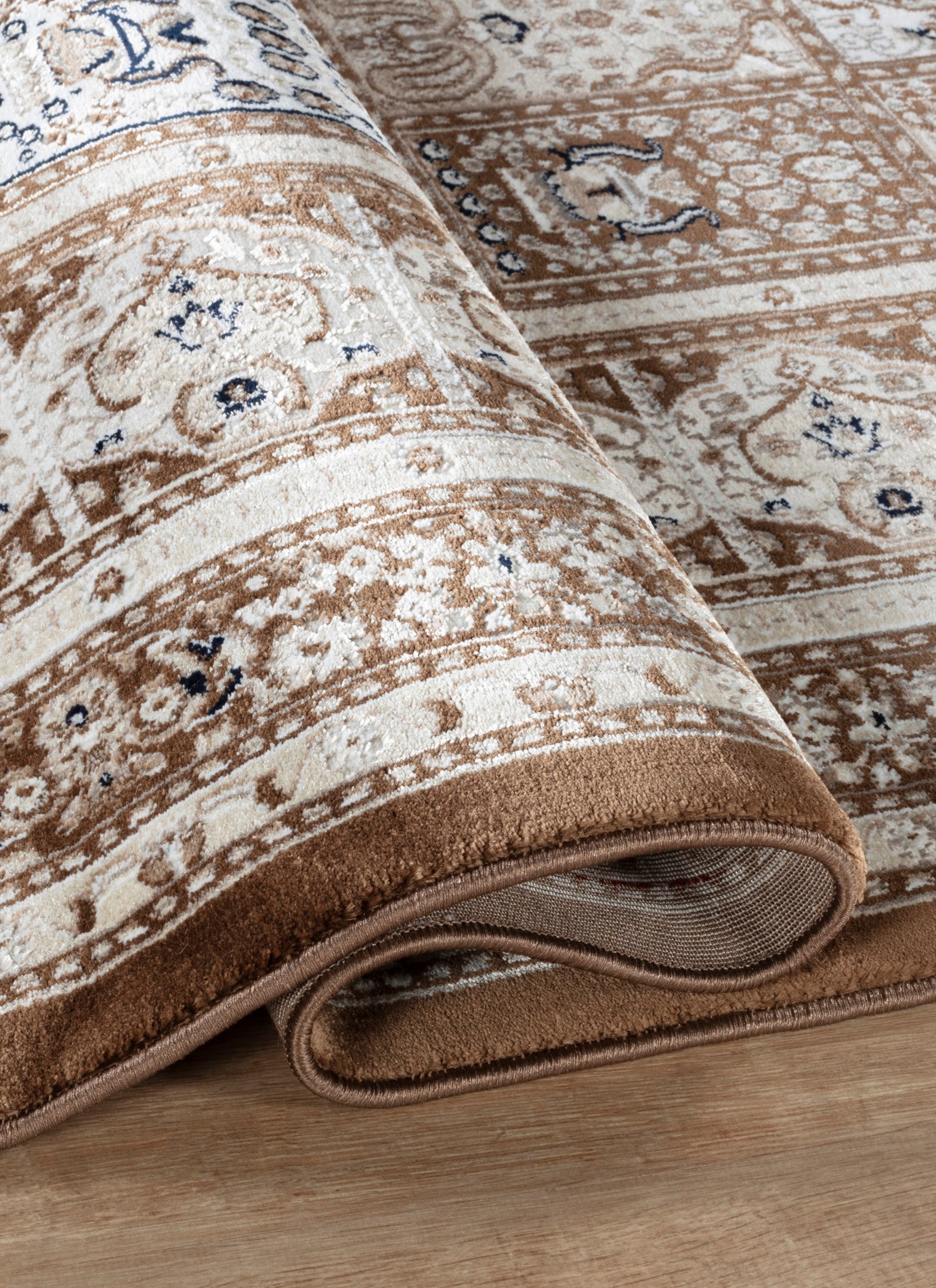 Traditional Persian Bakhtiari Garden Panel Brown Area Rug, Runner & Round Rug – 4763 Brown