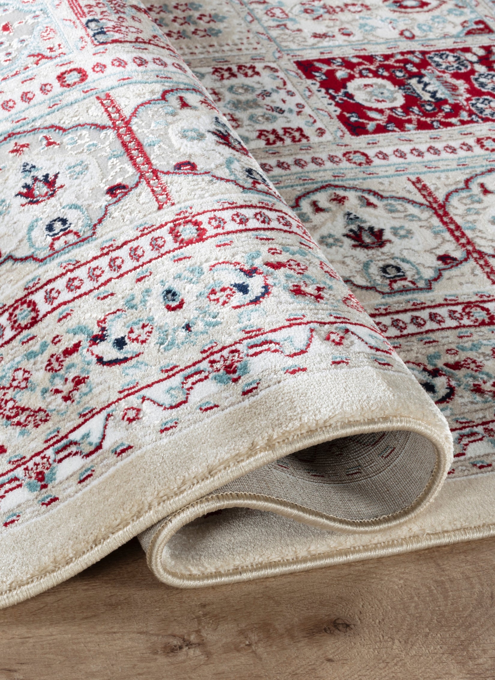 Traditional Persian Bakhtiari Garden Panel Beige Area Rug, Runner & Round Rug – 4763 Beige
