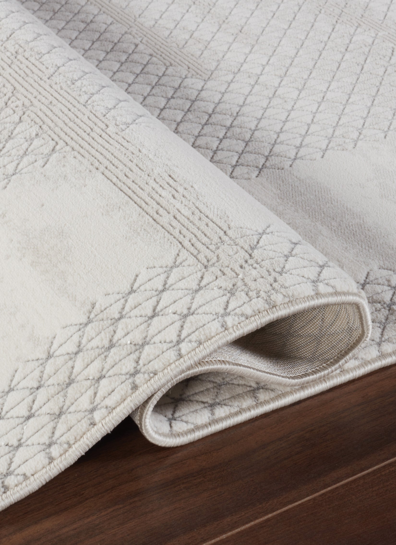 Modern Abstract Brushstroke Lattice Cream & Beige Area Rug & Runner – BT322 Cream Beige