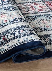 Traditional Persian Bakhtiari Garden Panel Navy Area Rug, Runner & Round Rug – 4763 Navy